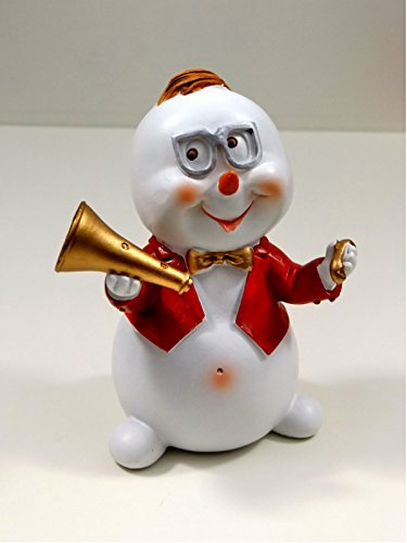 Klp Schneemann Musiker Trompete Brille Deko Figur Weihnachts Skulptur Weihnachtsmann