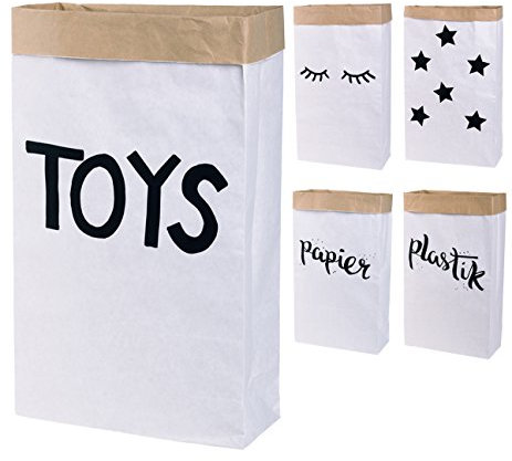 Papiersack Paper Bag eckig Kraftpapier Beutel Braun Weiß (Toys)