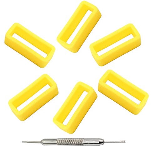 MCXGL XIANGELI Lot de 6 boucles de montre en silicone pour bracelet de montre (y compris les outils)