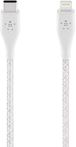 Belkin Boost Charge USB-C-Kabel mit Lightning Connector und Band (mit DuraTek hergestellt) – USB-C-/Lightning-Kabel für iPhone 12, 12 Pro, 12 Pro Max, 12 mini und ältere Modelle, 1,2 m - Weiß