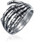 Bling Jewelry Halloween Goth Biker Punk Rocker Wrap Skelton Hand Band Ring Für Männer Teenager Oxidierte Silberfarbe Edelstahl Individuell Graviert