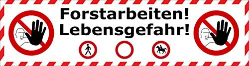 Melis-Folienwerkstatt Absperr-Banner – Forstarbeiten – Lebensgefahr – 300x80cm – P00001-091-B