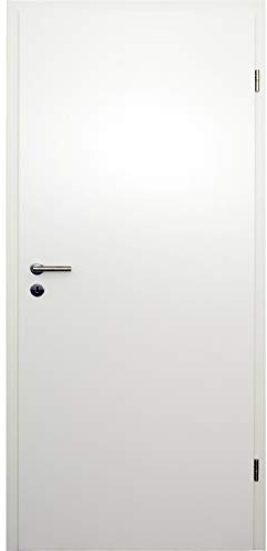 HORI Zimmertür Komplettset mit Zarge und Türdrücker I Innentür weiß lackiert I Höhe 198,5 cm - 860 mm - DIN Rechts - Wandstärke: 140 mm (138-157 mm) mm