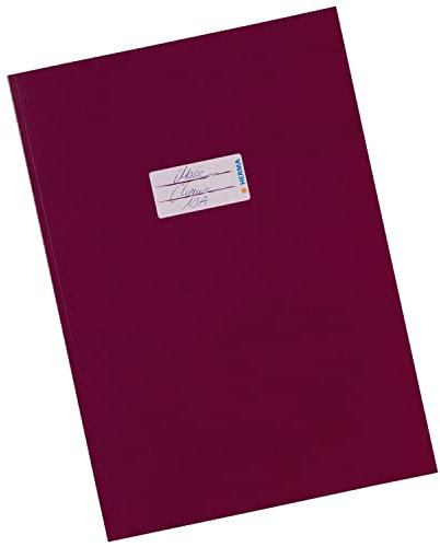 HERMA 19804 Heftumschlag A4 Karton Weinrot, Hefthülle mit Beschriftungsfeld aus stabilem & extra starkem Papier, Heftschoner für Schulhefte, farbig