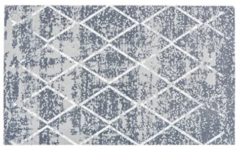 Astra Rutschfester Teppich Wohnzimmer - Miabella Fußmatte innen - Küche Läufer Flur Schmutzfangmatte - Sauberlauf 66x110cm Rauten