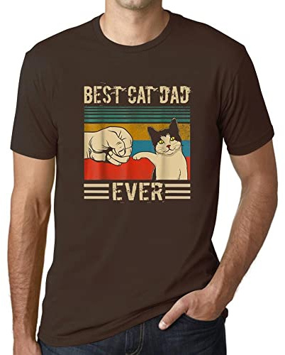 Herren Grafik T-Shirt Bester Katzenpapa Aller Zeiten - Faustschlag – Best Cat Dad Ever Fist Bump – Öko-Verantwortlich Vintage Jahrgang Kurzarm Lustige Druck Geburtstag Geschenk Mann