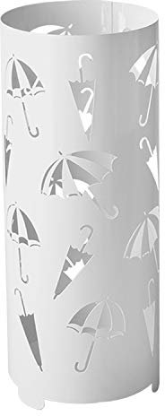 DANIEL JAMES Housewares Metal Umbrella Stand Holder Storage Rack Rain Water Drip Tray Walking Stick Home (White)
