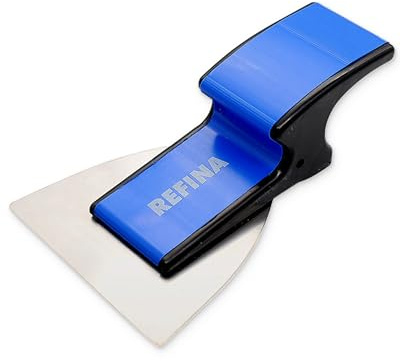 REFINA SUPERSKIM Mini Plastering Spatula for Drywall & Airless Plasters - 4 (100mm) Flexible Skimming Spatula w/ 0.3mm Stainless Steel Blade & Ergonomic ‘Z’ Handle - Finishing & Plastering Tools