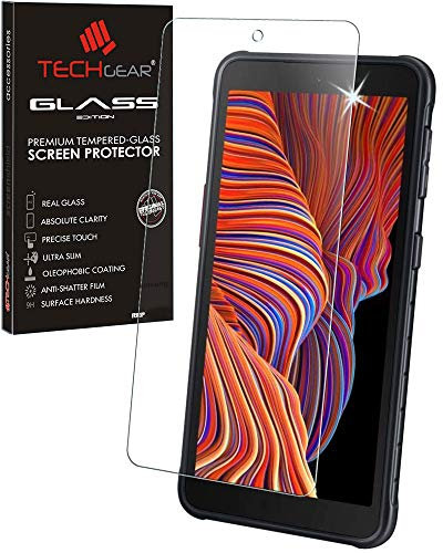 TECHGEAR GLASS Edition Compatible avec Samsung Galaxy XCover 5, Housse de protection d'écran en verre trempé [2.5D Bords Arrondis] [Dureté 9H] [Clarté Cristal] [Anti-rayures] [Anti-Bulles]