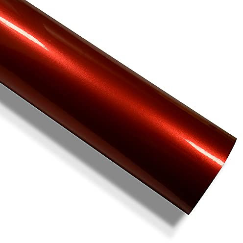 folimac 11,84€/m² Auto Folie Hochglanz Metallic Blasenfrei mit Luftkanäle Autofolie Car Wrapping (Rot, 3m x 152cm)