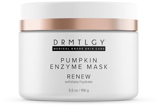 DRMTLGY Kürbis-Enzym-Gesichtsmaske mit Jojoba-Perlen. Sanftes Kürbis-Peeling Gesichtsmaske für Dullness, ungleichmäßigen Hautton, feine Linien und Falten. 5,5 oz
