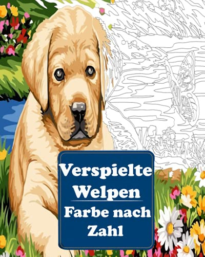 Verspielte Welpen Farbe nach Zahl: Male die Zahlen aus und sieh dir die Bilder an!