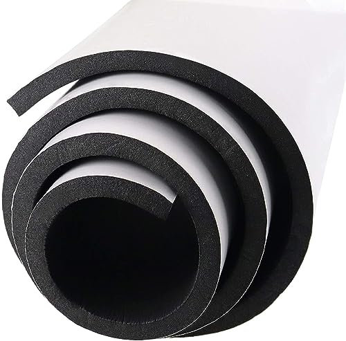 Storystore Rollo de espuma autoadhesiva de caucho celular, autoadhesivo, 300 mm (ancho) x12 mm (diámetro) x1.5 m (largo), fácil de cortar, placa de goma celular DIY (negro)