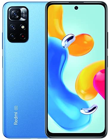 Xiaomi Redmi Note 11S 5G Smartphone, MTK Dimensity 810, 33W Pro Charge Rapide, 50MP AI Triple Camera, NFC, 6+128 Bleu crépuscule (Version ES)