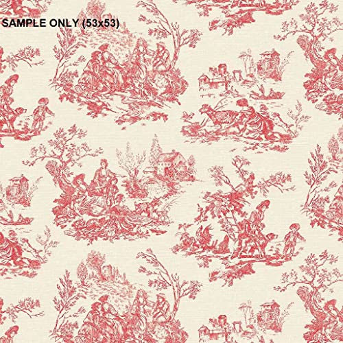 ** Sample Exclusive Shades Cream Red Toile De Jouy Country Animal Print Theme Wallpaper