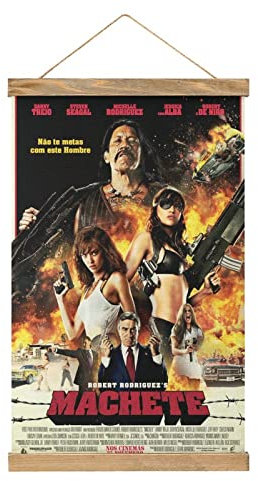 Movie Machete Scroll Poster Stoff Bild Kunst Holz DIY Rahmen Hängender Druck Aufhänger für Raumdekoration Öl Leinwand Kit Geschenk