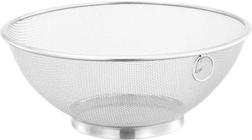 Alipis Stainless Steel Mesh Colander Strainer Basket Drainer Fine Mesh Strainer Rice Washing Bowl Colander Sieve Sifters Drainer Basket for Vegetable Fruits Pasta Salad 26cm