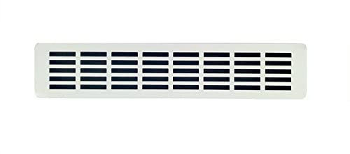 Rejilla de Ventilación de Aluminio Anodizado para Encimera de Cocina, Salida de Aire de Calor de Zócalo con Recubrimiento de Polvo Blanco RAL 9016, Difusor de Aire de Armario (33 x 7 CM)