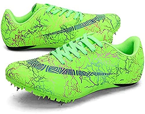 WoCOyo Zapatillas de Clavos Atletismo Unisex Respirable Ligero Ata para ArribaSpikes Atletismo con 8 Clavos para Pista Antideslizantes Atletismo para Velocidad Sprint