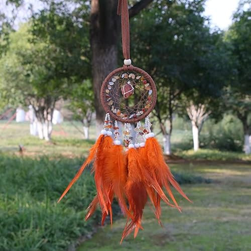 Handgefertigter Auto Rückspiegel Charms,Traumfänger Dreamcatcher Feder Wandbehang Kristallstein Auto Innen Rückspiegel Hängende Ornament Fensterdeko Baby Shower Car Hochzeit Home Decor Geschenk
