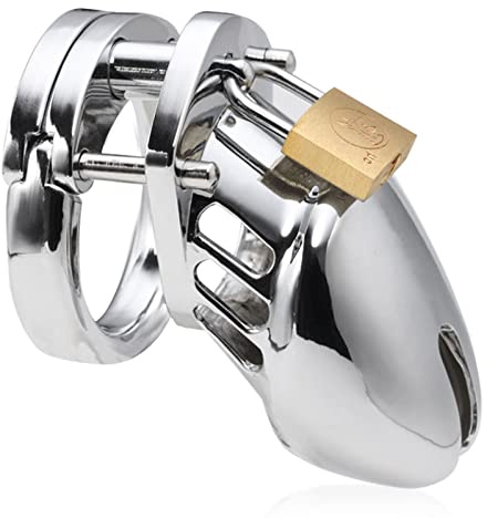 BDSMJOY Penniskäfig Metall,Chastity Cage Male Metall,Keuschheitskäfig Herren,Cock Cage,Keuschheitsgürtel für Herren,Penis Käfig mit Schloss und Schlüssel,Sex Spielzeug für die Männer (45 MM)
