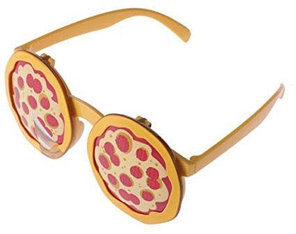Gogogmee Pizza Brille Lustig Papierbrille Photobooth Requisiten für Kindergeburtstag Party Deko Glitzernde Oberfläche Kostümzubehör für