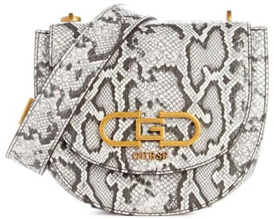 GUESS Damen Fleet Saddle Crossbody, Mini-Umhängetasche, Natürlich