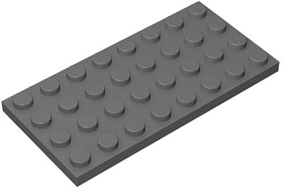 Classic Building Plate 4x8, 200 Piece Dark Grey Bulk Plates, Compatible with Lego Parts and Pieces 3035, Compatible with All Major Brick Brands(Colour: Dark Grey)