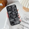 XIZYO Magnetisch Hülle für iPhone 14 Kompatibel mit MagSafe, Transparent Matt Rose Floral Blume Muster Stoßfeste Handyhülle, Weiche TPU Stoßstange Schutzhülle, Schwarz