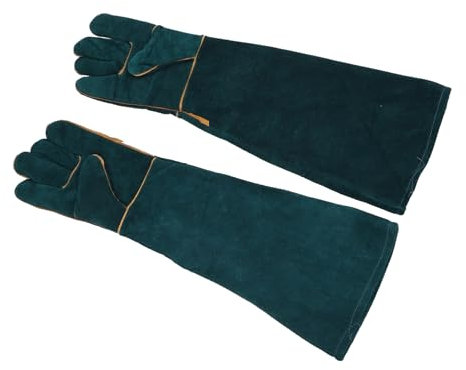 DOITOOL 2 Stück Fütterungshandschuhe Für Haustiere Schutzhandschuhe Für Reptilien Dunkelgrünes Material Spielhandschuhe Für Haustiere Für Den Heimgebrauch