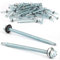 50 pcs Tornillos Autotaladrantes 6.3x100MM Tornillos Roscachapas Tornillo Panel Sandwich Tornillos Autorroscantes Metal para Panel Sandwich Tejado, Chapas Metalicas, Tejado, Aluminio (Plata)