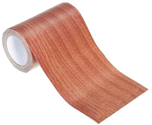 PATIKIL Ruban de Réparation à Motif Bois 4 X15', Ruban Adhésif Autocollant Réaliste Et Texturé Pour Réparation de Sols, Portes, Tables, Armoires, Bureaux, Chêne Rouge