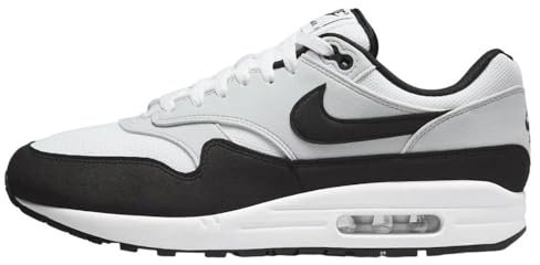 NIKE Air Max 1 Herren-Sneaker, FD9082, Größe 46, Weiß/Schwarz, reines Platin 107, White Black Pure Platinum 107, 46 EU