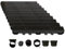 ScarMaxx - B125 Entwässerungsrinne Set - Bodenrinne - Regenwasser Ablauf - Abfluss mit Gitter - Drainagekanal Boden - Flach - Kunststoff - Bauhöhe 115 mm - Designrost Bienenwabe Schwarz - 10m