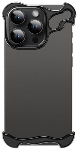 aidvaia Frameless Phone Case Crafted for iPhone 14 Pro Max Black | Compatible with Lens Camera Protection, Metal Minimalist Design, Extremely Highlighting Personality