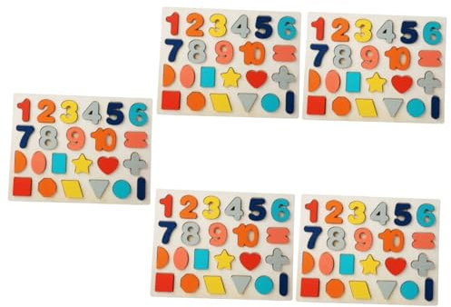 BESTonZON 5st Dreidimensionales Puzzle Würfel-rätsel Alphabet-Puzzle Aus Holz Sicht Gehirnspielzeug Entwicklungsspielzeug Lernspielzeug Mathe-lernrätsel Lieferungen Baby Schnüren Hölzern