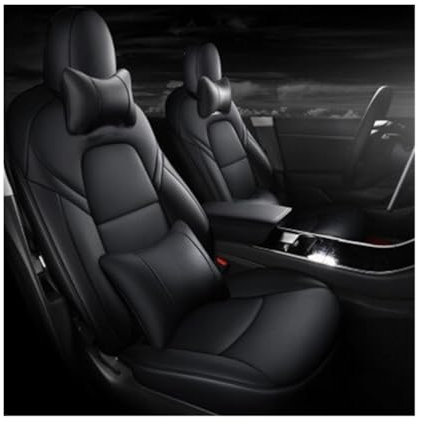 CHJNUUNL Autositzbezug kompatibel for Tesla Model 3 YSX Full Surround Style weißes Kissen Innenzubehör (Size : 5 Seats, Color : Blue_Surface Leather)