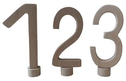 Zahlenstecker 1 2 3 Geburtstagsstecker Zahlen Holz naturfarben Natur Deko Zubehör für Geburtstagszug Geburtstagsring Geburtstagstisch