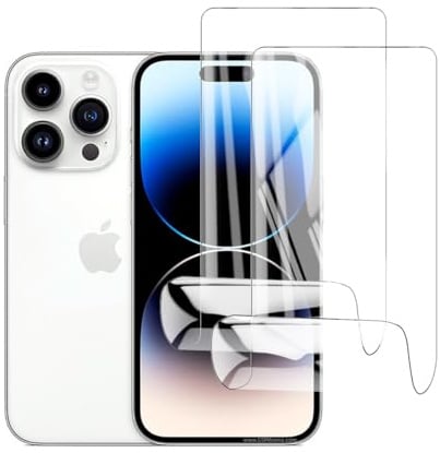 Glcrrpu 2 Stück Schutzfolie Film für iPhone 14 Pro[6.1],Hydrogel Displayschutzfolie Folie Flexible Weich Transparente TPU,HD