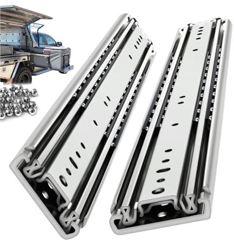 VAGUDE Schwerlastauszug ohne Verriegelung Schubladenschienen 76 mm Breite für Seitenmontage Vollauszug Kugellagerung Hohe Belastbarkeit 160-220 kg Tragkraft (ohne Verriegelung, 1500 mm)