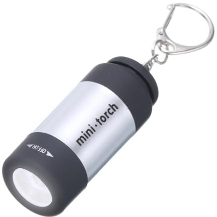 PATIKIL Mini Keychain Flashlight, Pocket LED Flashlight Portable Torch USB Rechargeable for Outdoor Camping Party, Silver Tone