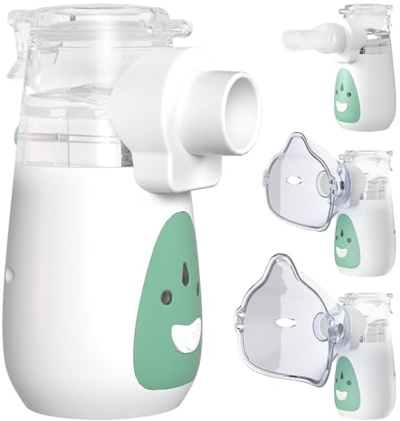 UHOUSEST Nebuliser Machine for Adults & Kids, Portable Nebuliser with Charging Function， Handheld Steam Inhaler for Home and Travel Use