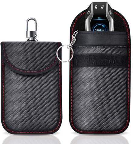SHSMPXOY 2 Etui Anti RFID Clé Voiture Portable Pochette Anti RFID Faraday Cle Voiture Etui Blocage rfids pour Clef Voituress Keyless Protection Antivol anties Piratage de Télécommande Véhicule（2S)