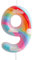 Geburtstagskerzen zum 9. Geburtstag, Nummer 9, Rosa, Regenbogen-Motiv, für Geburtstag, Party, Wolke, Regenbogen-Thema, bezauberndes Design für Babys, Mädchen, Jungen, Geburtstagstortenaufsatz,