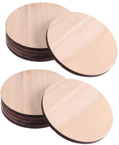 SEWACC 30 Stück Runde Holzbretter DIY Zubehör Baumscheiben Gedecktes Zubehör Tabletts Walnuss Untersetzer Zum Bemalen Heimdekoration Spielsteine Kreise DIY
