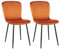 JaHECOME 2er-Set Samt Esszimmerstühle mit Rückenlehne und Metallbeine Skandinavische Schminktischstühle mit Samtbezug für Esstisch, Esszimmer, Schlafzimmer (2, orange)
