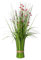 CREATIV green künstlicher Stehgras-Busch mit rosa Blüten 48cm I künstlicher Grasbusch als Frühlingsdeko I Ziergras Osterdeko I hochwertige & dekorative Kunstgräser