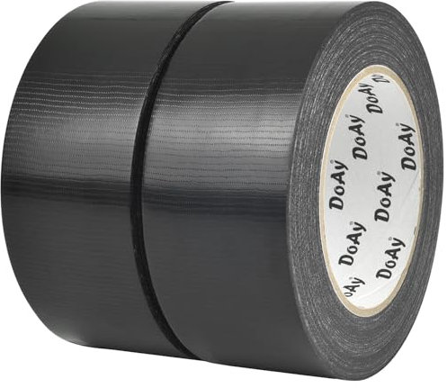 DOAY 2 rotoli di nastro nero – Nastro in tessuto 50 mm x 30 m – Extra forte nastro adesivo extra spesso, impermeabile, facile da strappare – Nastro adesivo in tessuto per interni ed esterni