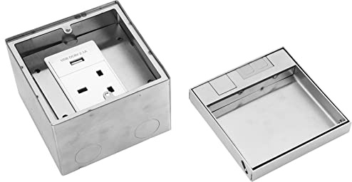 Ejoyous 5V 13A Recessed Socket Box, 4000W 3 Holes Concealed Socket Waterproof Embedded Floor Electrical Outlet Box for Hardwood, Carpet, Tile
