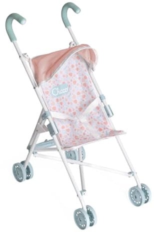 Chicco Passeggino per bambole My First Doll, Per bambini a partire dai 3 anni, Passeggino giocattolo con 4 ruote, Leggero e facile da piegare, Seduta in tessuto e cappottina ripiegabile